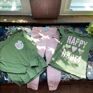 Bundle of girl’s 2T Old Navy pants, and 2T shirts
